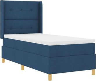 vidaXL Box Spring Bed with Mattress Blue 80 x 200 cm Fabric vidaXL