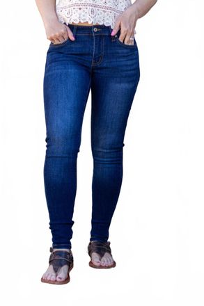 Kancan Maribell Skinny Jeans In Dark Blue