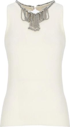 Paco Rabanne Top van viscose met hanger - Dames - Tops zonder mouwen - Wit - S - Tops