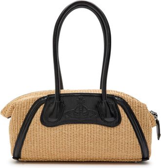 Vivienne Westwood Shirley Small Leather and Raffia Holdall bag - Natural - One Size