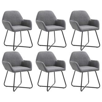 vidaXL Vidaxl - Sillas De Comedor 6 Unidades Tela Gris Oscuro