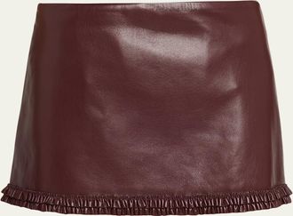 LoveShackFancy Noala Faux Leather Mini Skirt