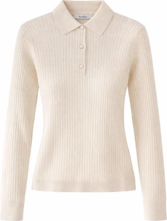 Max Mara Cashmere and Silk Blend Polo Shirt - Ivory