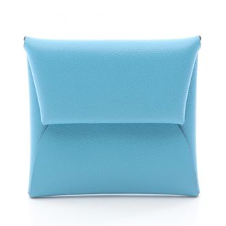 Herm&egrave;s Blue Leather Coin Purse/Coin Case (Pre-Owned)