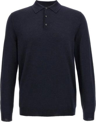Zanone Truien & Vesten, Heren, Blauw, 3Xl, Wol, Wollen Poloshirt