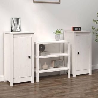 Berkfield Home Sideboards 2 pcs White 40x35x80 cm Solid Wood Pine | Size: 40 x 35 x 80 cm