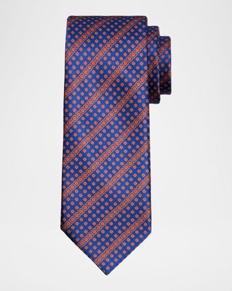 Stefano Ricci Men & apos;s Geometric Stripe Silk Tie