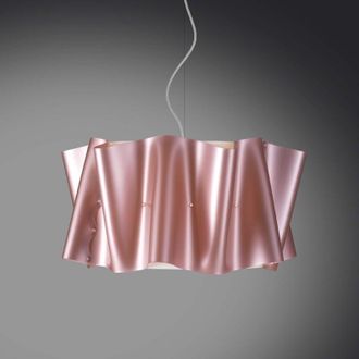 Linea Zero L&aacute;mpara De Suspensi&oacute;n Cinco Luces Folio Pantalla Polilux Rosa Di&aacute;metro 60x H32 Cm