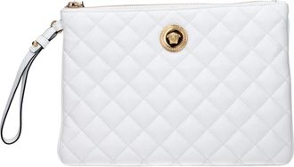 Versace Damens Pochette aus wei&szlig;em Leder