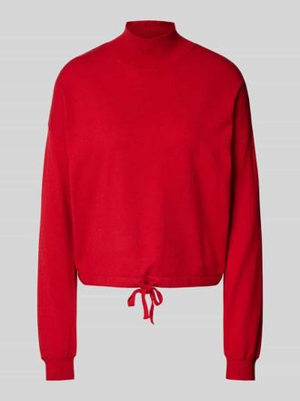 Street One Strickpullover mit gerippten Abschlüssen in Hellrot, Größe 38