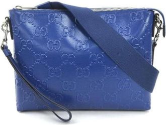 Gucci Pre-owned Cross Body Bags, female, Blue, Size: ONE SIZE Pre-owned Leather gucci-bags