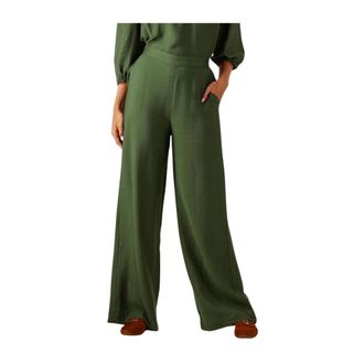 Minus Broeken, Dames, Groen, S, Groene Wijde Broek voor Vrouwen