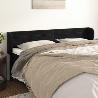 vidaXL Cabecero De Terciopelo Negro 163x23x78/88 Cm Vidaxl