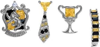 Girls Crew x Harry Potter Set of 4 Assorted Single Stud Earrings in Silver/Hufflepuff at Nordstrom