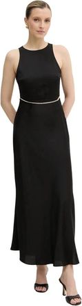 A|X Armani Exchange Jurk met kettingdetail en split - Dames - Maxi kleedjes - Zwart - XS - Polyester - Kleedjes