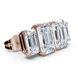 Pompeii3 1 1/2Ct Emerald Cut Toi et Moi Diamond Earrings 14k Gold Lab Grown