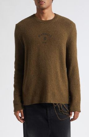Maison Margiela Wool Blend Crewneck Sweater in Khaki-Black Print at Nordstrom, Size Xx-Large