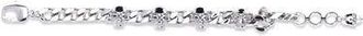 Alexander McQueen Accessoires, Heren, Grijs, ONE Size, Schedel Detail Metalen Ketting Armband