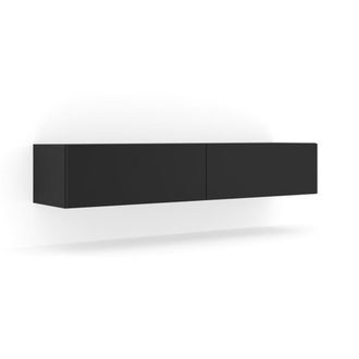 Petits Meubles Mueble tv de pared 2 puertas 160 cm paneles laminados negro mate