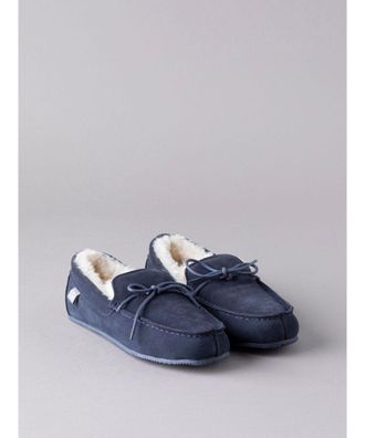Lakeland Leather Mens Sheepskin Moccasins in Navy - Blue - Size UK 10