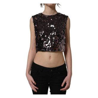 Dolce & Gabbana Dames, Tops, Paars, Maat: XL Zijde