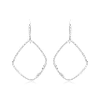 Monica Vinader Sterling Silver Riva Large Hoop Cocktail Diamond Earrings Diamond