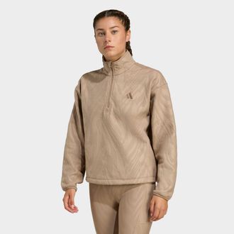 adidas Rollkragenpullover ADIDAS PERFORMANCE AOP POLARFLEECE, Damen, Gr. XL, braun (chalky braun), Obermaterial: 100% Polyester, Pullover Rollkragenpullover,