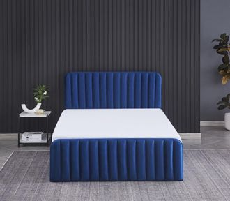 Kosy Koala Ottoman Storage Bed blue 4ft6 Big Double velvet bed gas lift up Storage Bed and 1 Mattress bedroom furniture
