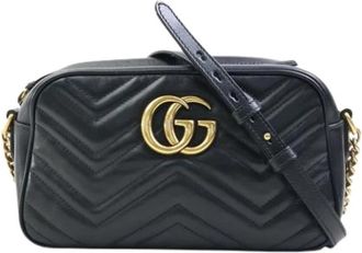 Gucci Pre-owned Leren Crossbodytas - Dames - Vintage Schoudertas - Zwart - ONE Size - Leer - Vintage