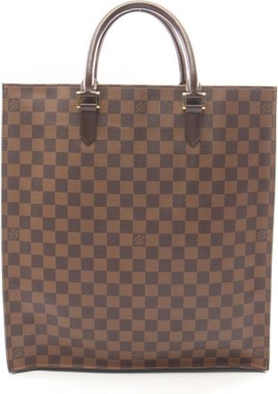 Louis Vuitton Brown Coated Canvas Leather Handbag Tote Bag (Pre-Owned)