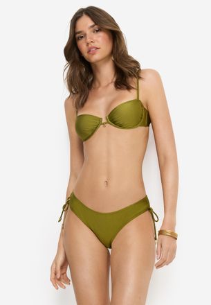 Lascana Bikini-Hose LSCN BY LASCANA Sunny, Damen, Gr. 32, N-Gr, gr&uuml;n moss, Obermaterial: 82% Polyamid, 18% Elasthan. Futter: 100% Polyester, gl&auml;nzend, Badehos