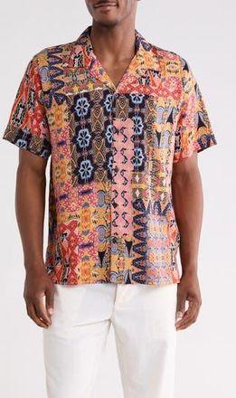 Raga Man Ati Print Camp Shirt in Red at Nordstrom Rack, Size Xx-Large