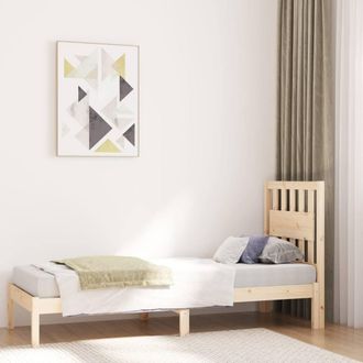 Berkfield Home Bed Frame Solid Wood Pine 75x190 cm Small Single in Brown