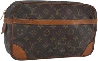 Louis Vuitton Pre-owned Canvas Clutch - Dames - Vintage Clutch - Bruin - ONE Size - Vintage