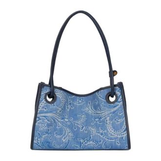 Etro Small Eyes Jacquard Denim Tote - female - Etro - Shoulder Bags - Blue - ONE SIZE - Bags