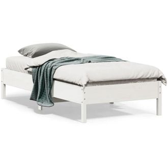 vidaXL Vidaxl - Bed Frame without Mattress White 75x190 cm Small Single Solid Wood Pine
