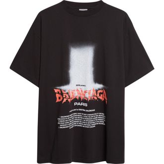 Balenciaga Oversize The Door Graphic T-Shirt in 1000 Black at Nordstrom, Size X-Large