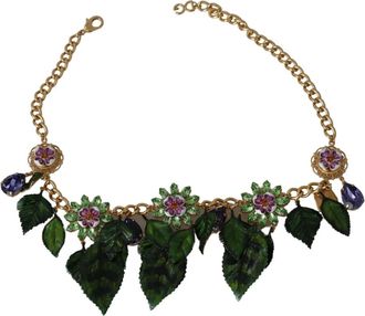 Dolce & Gabbana Leaves Pendant Necklace - Dames - Kettingen - Geel - ONE Size - Accessoires