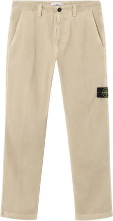 Stone Island Broeken E26 - Heren - Straight fit broeken - Beige - W32 - Katoen - Broeken