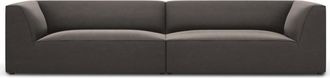 BLOOMINGLOFT 4-Sitzer Design-Sofa Sao 302 x 93 cm, mit Samtbezug - Dunkelgrau