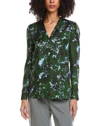 Lafayette 148 New York Printed Silk Blouse