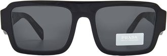Prada Dark Grey Rectangular Ladies Sunglasses PR A05SF 16K08Z 55