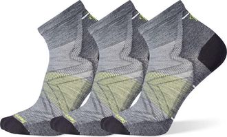 Smartwool 3-Pack Run Zero Cushion Ankle Socks in Run Medium Gray at Nordstrom, Size X-Large