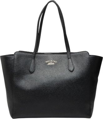 Gucci Black Leather Shoulder Bag Tote Bag (Pre-Owned)