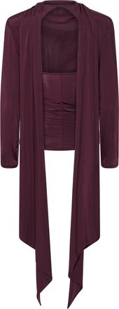 Rotate Womens Long-Sleeve Top With Scarf Winetasting Viscose Elastane Tops