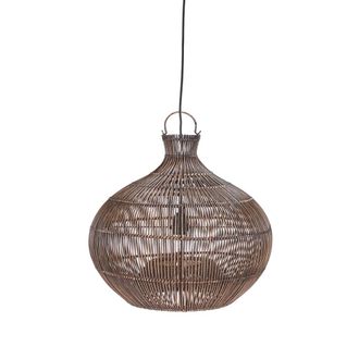 Bazar Bizar L&aacute;mpara colgante de bamb&uacute; en nogal oscuro 48x48x45 cm