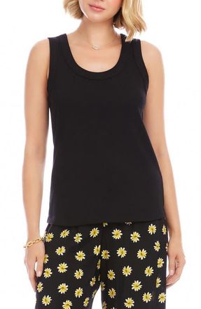 Karen Kane Scoop Neck Rib Tank in Black at Nordstrom, Size X-Small