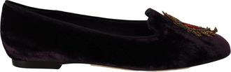 Dolce & Gabbana Loafers Flats - Dames - Loafers - Paars - 36 EU - Leer - Schoenen