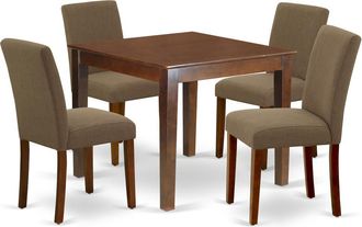 East West Furniture Dining Room Set Mahogany, OXAB5-MAH-18