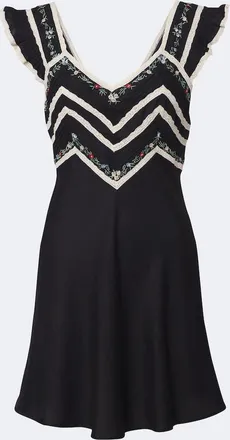 Rixo Diaz embroidered lace-trimmed minidress
